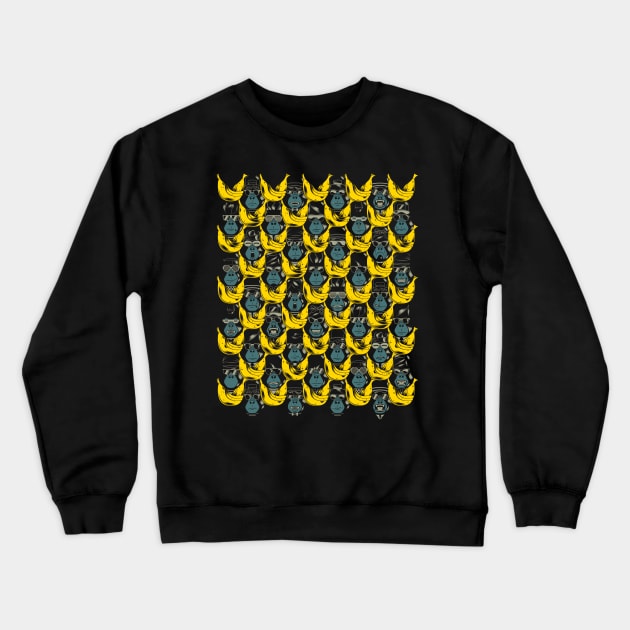 Gorillas & Bananas Crewneck Sweatshirt by javirams